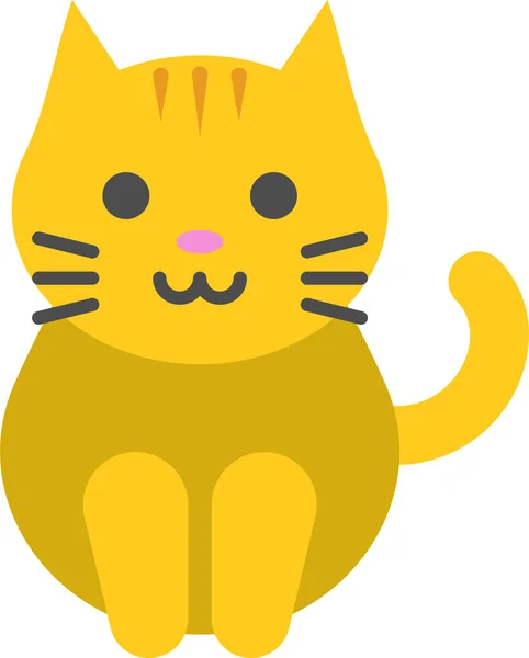 Animal Cat Mammal Icon Flat Style — Stock Vector