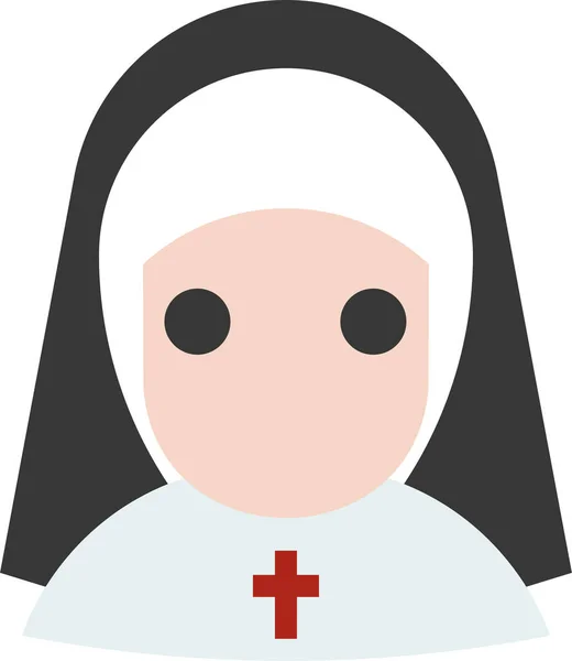 Catholic Christ Cross Icon Flat Style — 图库矢量图片