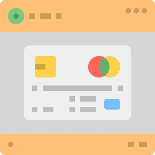 Tarjeta Crédito Icono Digital Estilo Plano — Archivo Imágenes Vectoriales