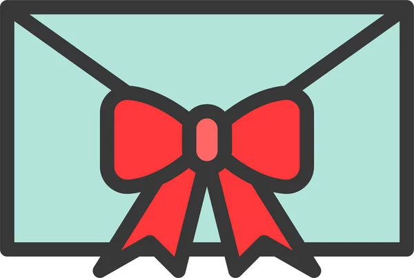 Box Christmas Gift Icon Filledoutline Style — Stock Vector