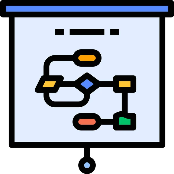 Business Flussdiagramm Planungsikone Der Kategorie Business Management — Stockvektor