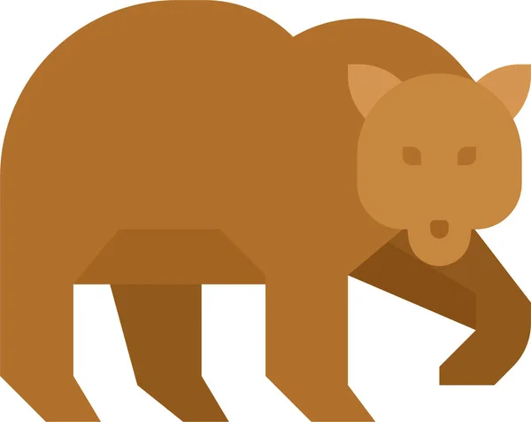 Икона Животного Медведя Плоском Стиле — стоковый вектор