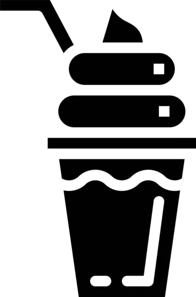 Dessert Drink Frappe Symbol Der Kategorie Lebensmittel — Stockvektor