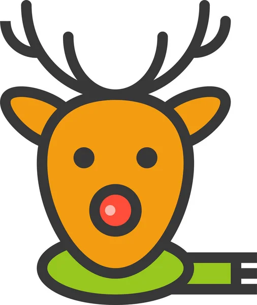 动物圣诞公鹿图标 以丝状轮廓的形式出现 — 图库矢量图片