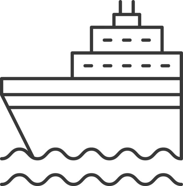 Crucero Por Playa Icono Del Mar Estilo Del Esquema — Archivo Imágenes Vectoriales