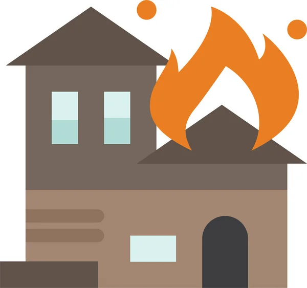 Architektura Paląca Ikonę Pożaru Kategorii Usługi Ratownicze — Wektor stockowy