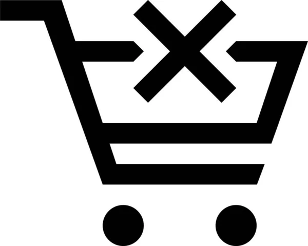 Shopping Commerce Panier Icône Dans Style Contour — Image vectorielle