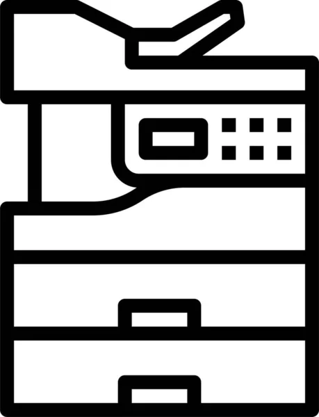 Значок Офиса Копировальной Машины Стиле Наброска — стоковый вектор