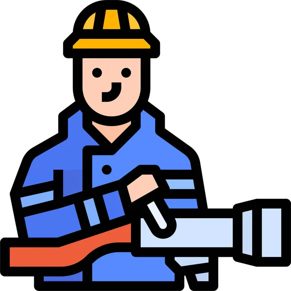 Аватар Карьера Пожарного Значок Filledoutline Стиле — стоковый вектор