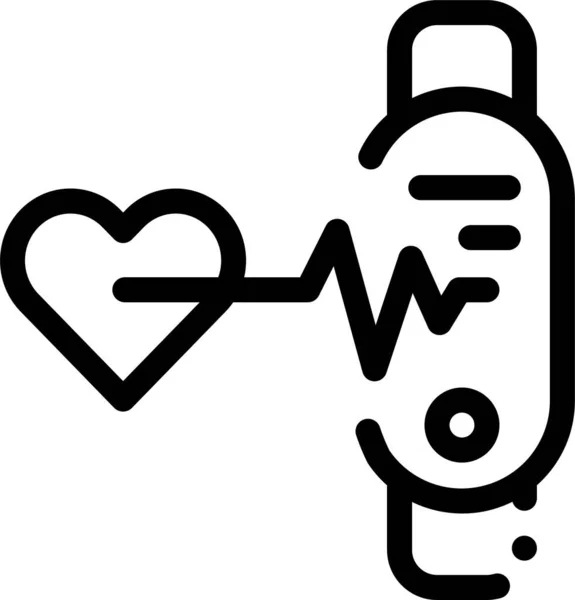 Examination Heart Hypertension Icon Outline Style — Stockvector