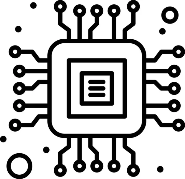 Chip Computer Mikro Symbol Computerhardware Kategorie — Stockvektor