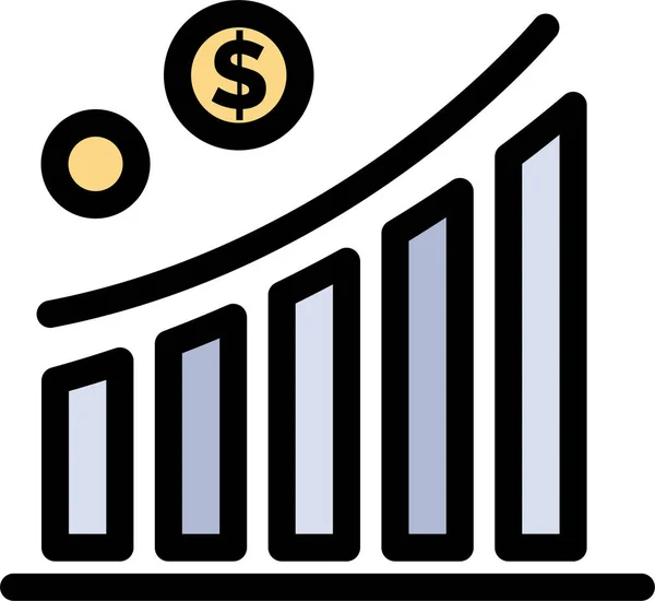 Gráfico Negócios Ícone Dinheiro — Vetor de Stock