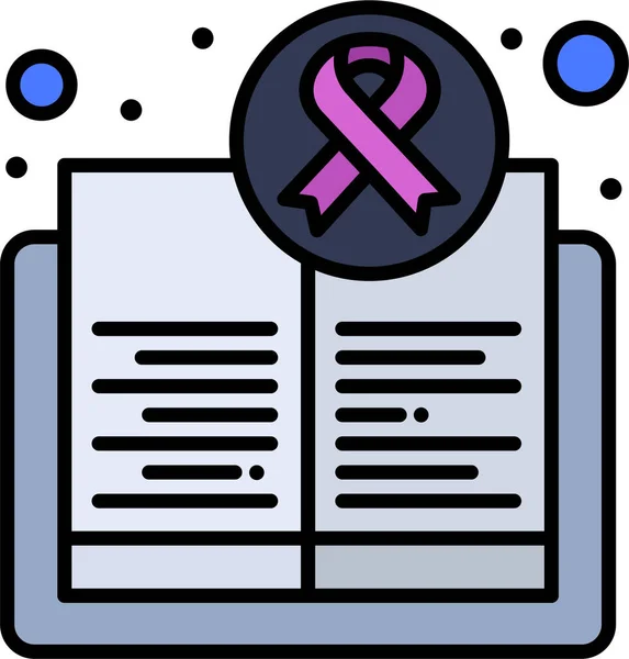 Farkındalık Kitabı Kanser Simgesi — Stok Vektör