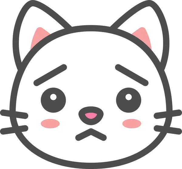 Avatar Gato Bonito Ícone Estilo Filledoutline —  Vetores de Stock