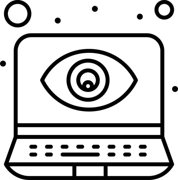 Icône Surveillance Des Yeux Cyber — Image vectorielle