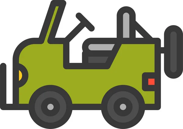 Army Car Force Icon Filledoutline Style — Stock Vector