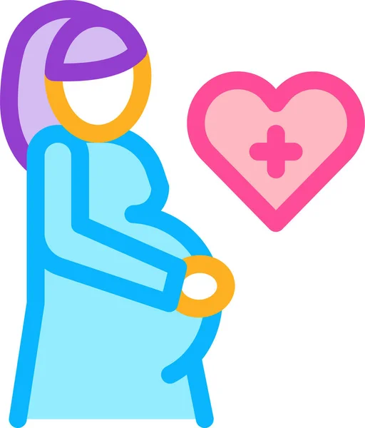 Hamile Kadın Doğum Ikonu — Stok Vektör