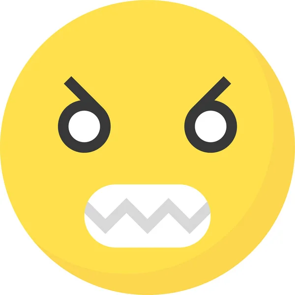 Ícone Emoticon Emoji Irritado Estilo Plano —  Vetores de Stock