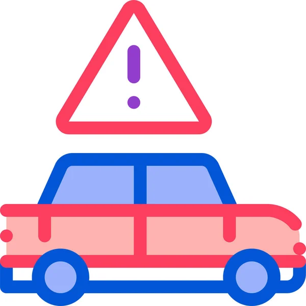 Car Danger Obstruction Icon Filledoutline Style — Stockvector