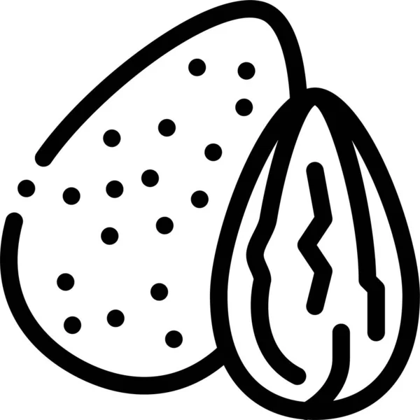 Almond Chestnut Different Icon — Vettoriale Stock