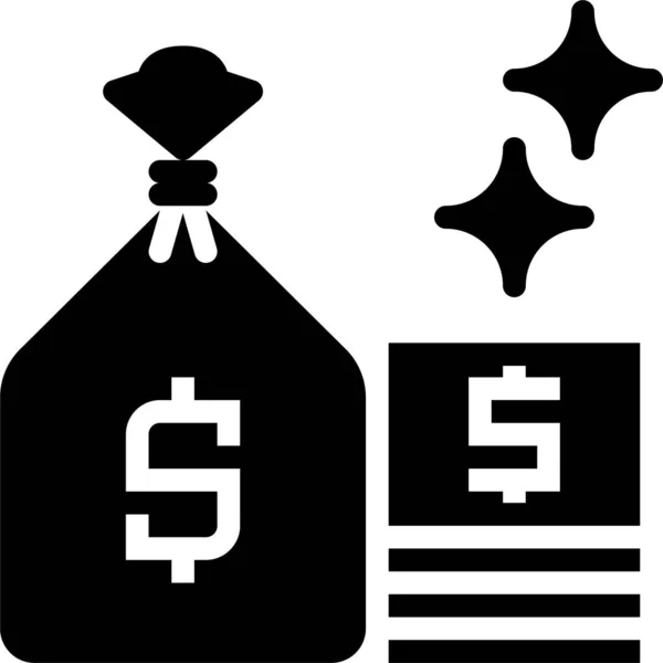 Bag Banking Finanz Ikone Soliden Stil — Stockvektor
