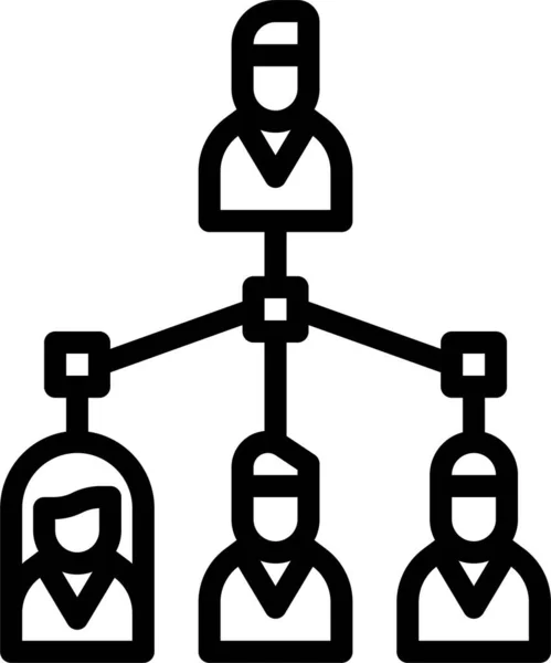 Иконка Организации Групповой Иерархии Категории Управления Бизнесом — стоковый вектор