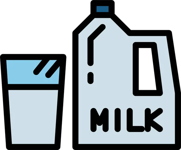 Botella Bebida Leche Icono Estilo Filledoutline — Archivo Imágenes Vectoriales