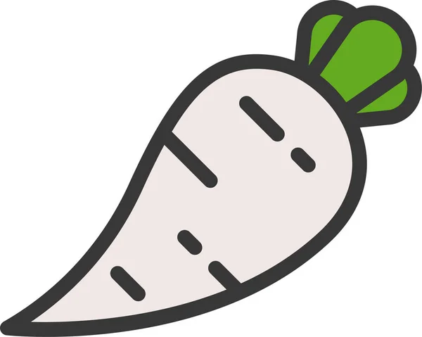 Daikon Voedsel Gezond Icoon Filedoutline Stijl — Stockvector