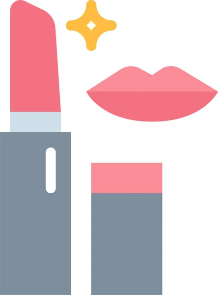 Icône Rouge Lèvres Cosmétique Beauté Dans Style Plat — Image vectorielle