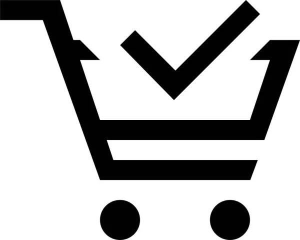 Compras Comercio Electrónico Comprobar Icono Estilo Esquema — Archivo Imágenes Vectoriales