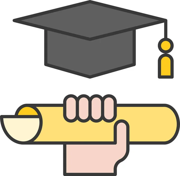 Ícone Aprendizagem Graduação Educação —  Vetores de Stock