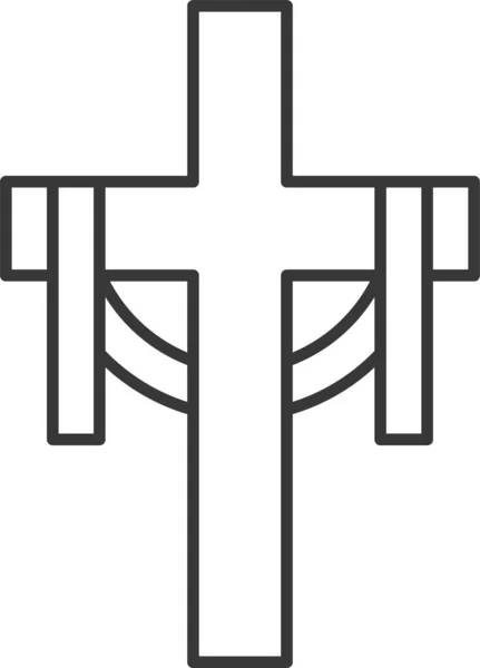 Святкування Хреста Великодня Ікона Стилі Контур — стоковий вектор