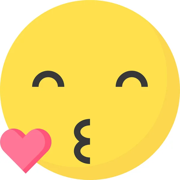 Emoji Ícone Expressão Emoticon Estilo Plano — Vetor de Stock