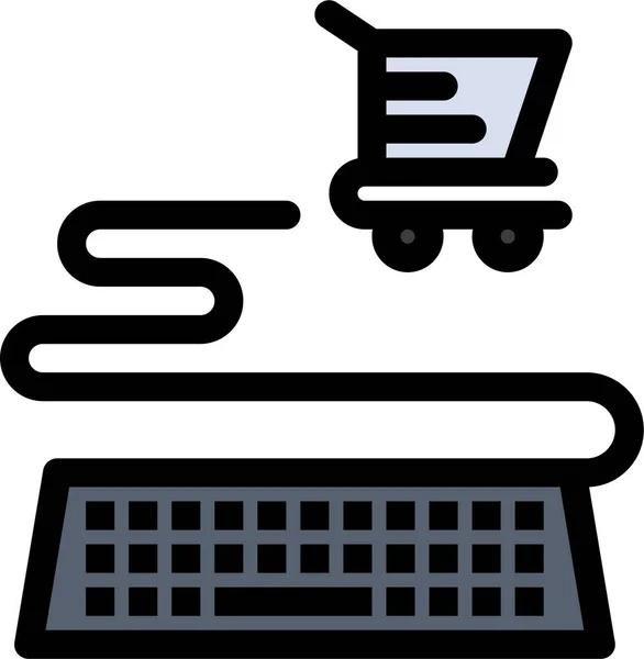 Ecommerce Ícone Compras Line — Vetor de Stock