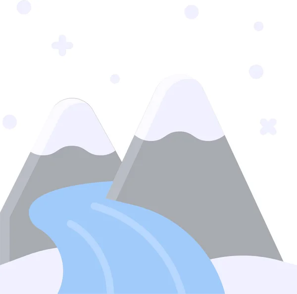 Зимовий Сніговий Міський Значок Зимовій Категорії — стоковий вектор