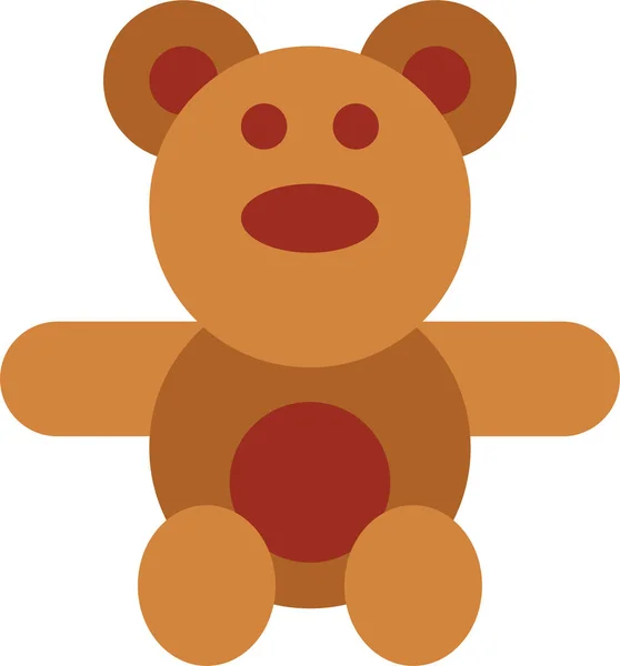 Bear Teddybär Ikone Flachen Stil — Stockvektor
