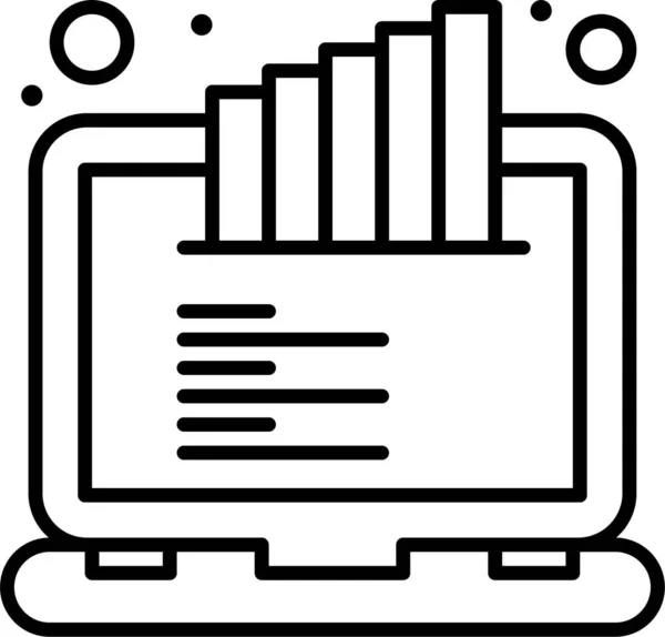 Graph Lcd Monitor Icon Marketingseo Category — Stock Vector