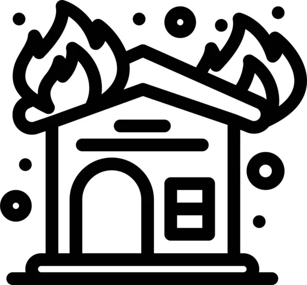 Fire Firehouse Fireplace Icon Emergencyservices Category — Vettoriale Stock