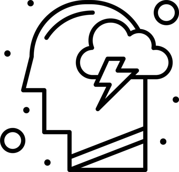 雲エネルギーヘッドアイコン — ストックベクタ