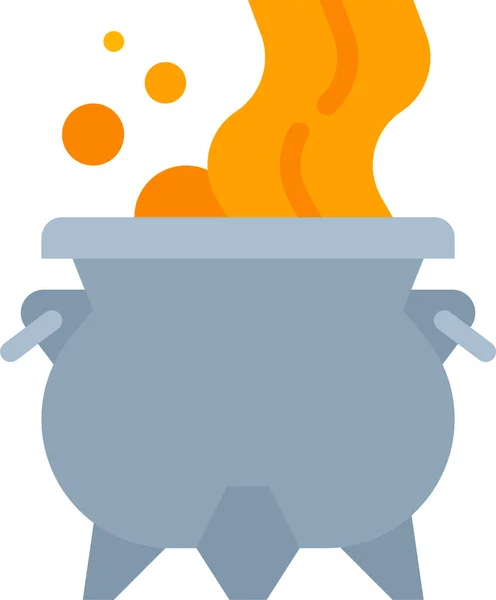 沸腾的大锅魔法图标 — 图库矢量图片