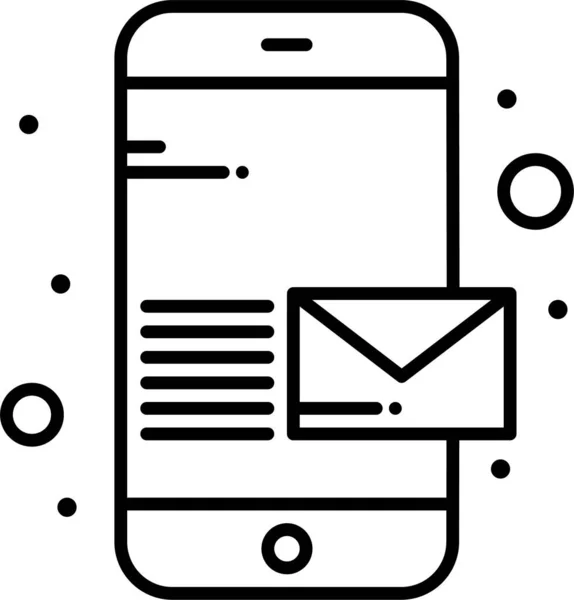 Email Üzenet Telefon Ikon Vázlatos Stílusban — Stock Vector