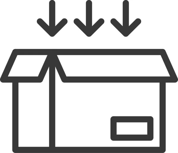 Box Container Logistiek Icoon Grote Lijnen — Stockvector