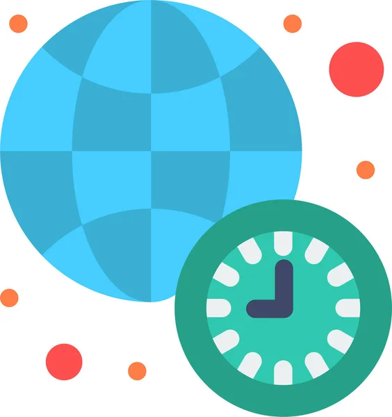 Horloge Icône Nouvelles Internationales Dans Catégorie Artsmultimedia — Image vectorielle