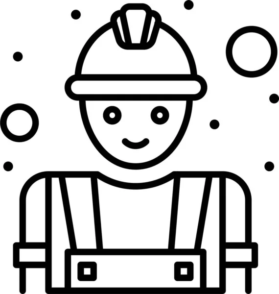 Builder Construction Labour Icon Toolsconstruction Category — Stock Vector