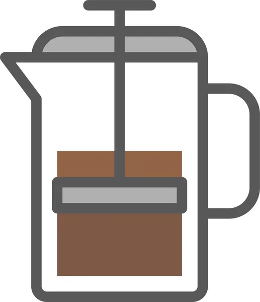Икона Напитков Кофе Стиле Филедсхем — стоковый вектор