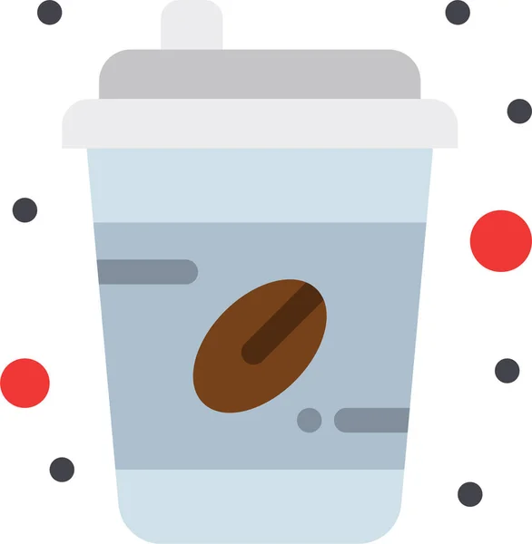 Café Tasse Emporter Icône Dans Style Plat — Image vectorielle
