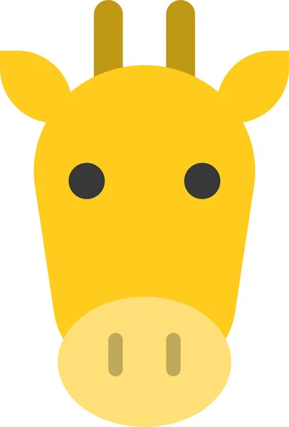 Animal Visage Girafe Icône Dans Style Plat — Image vectorielle
