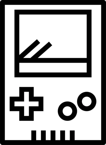 Icono Del Juego Del Dispositivo Consola Estilo Esquema — Vector de stock