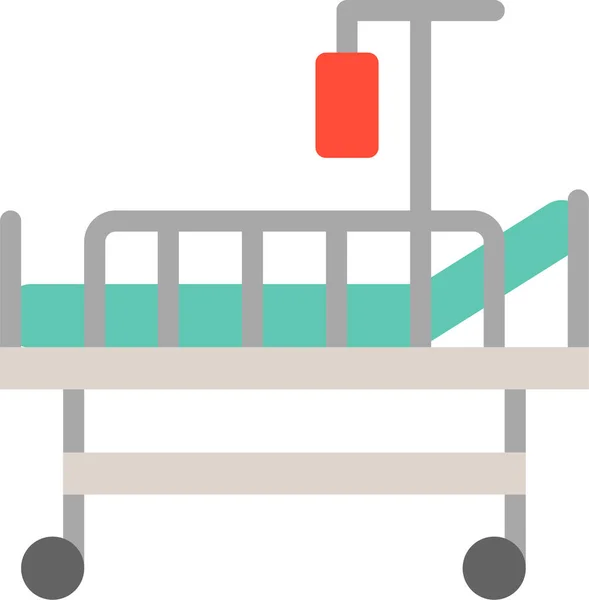 Bed Hospital Hospital Bed Icon Flat Style — 스톡 벡터