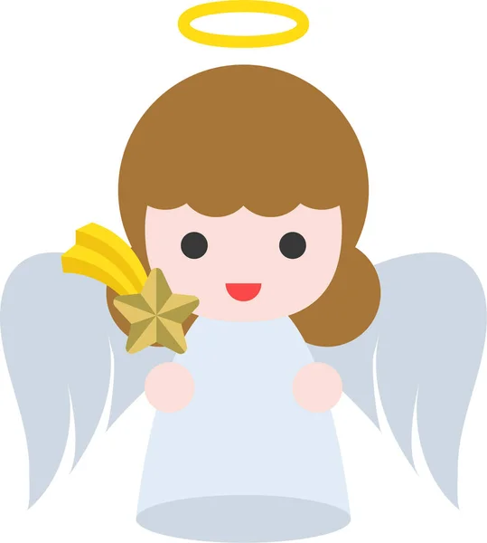Angel Christmas Meteor Icon Flat Style — 스톡 벡터